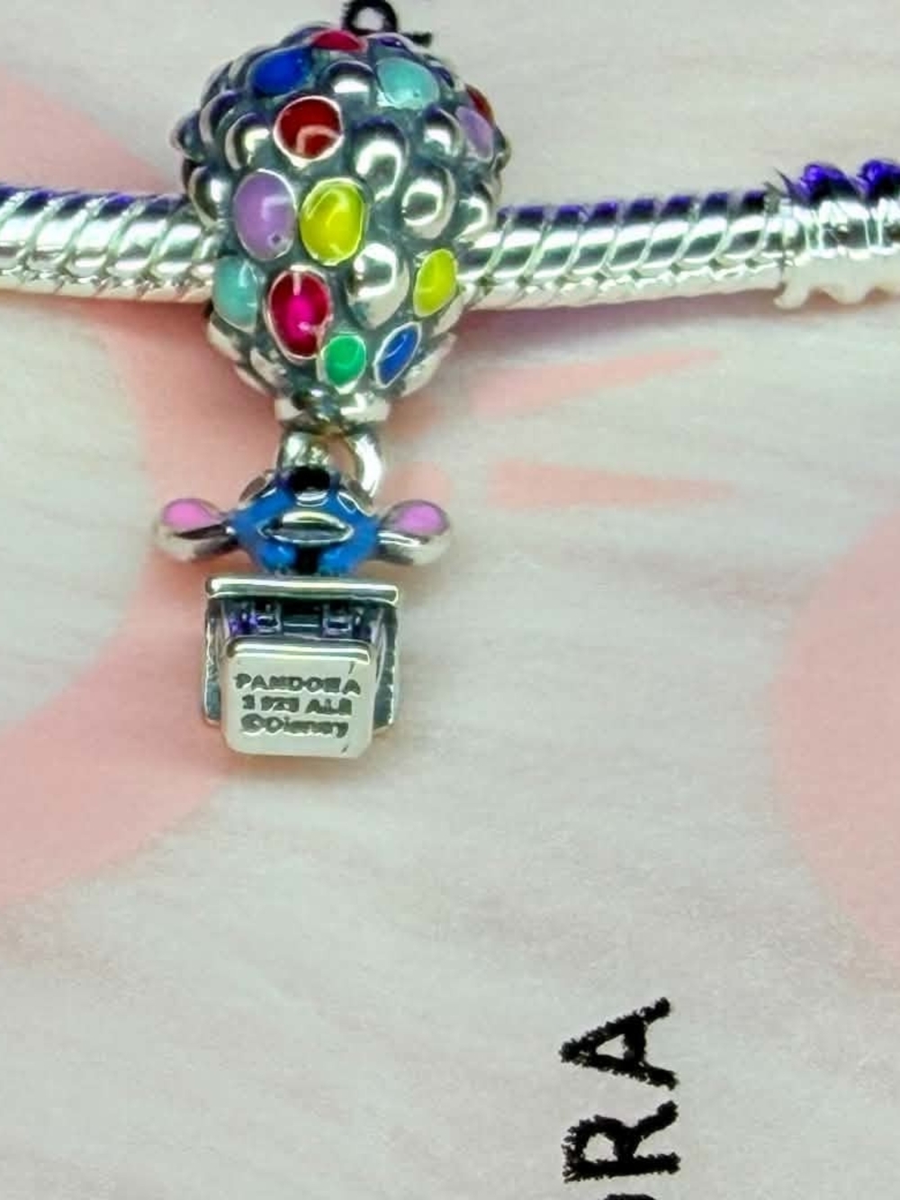 Pandora Multicolor Enamel Hot Air Balloon Dangle Charm - Picture 2 of 5